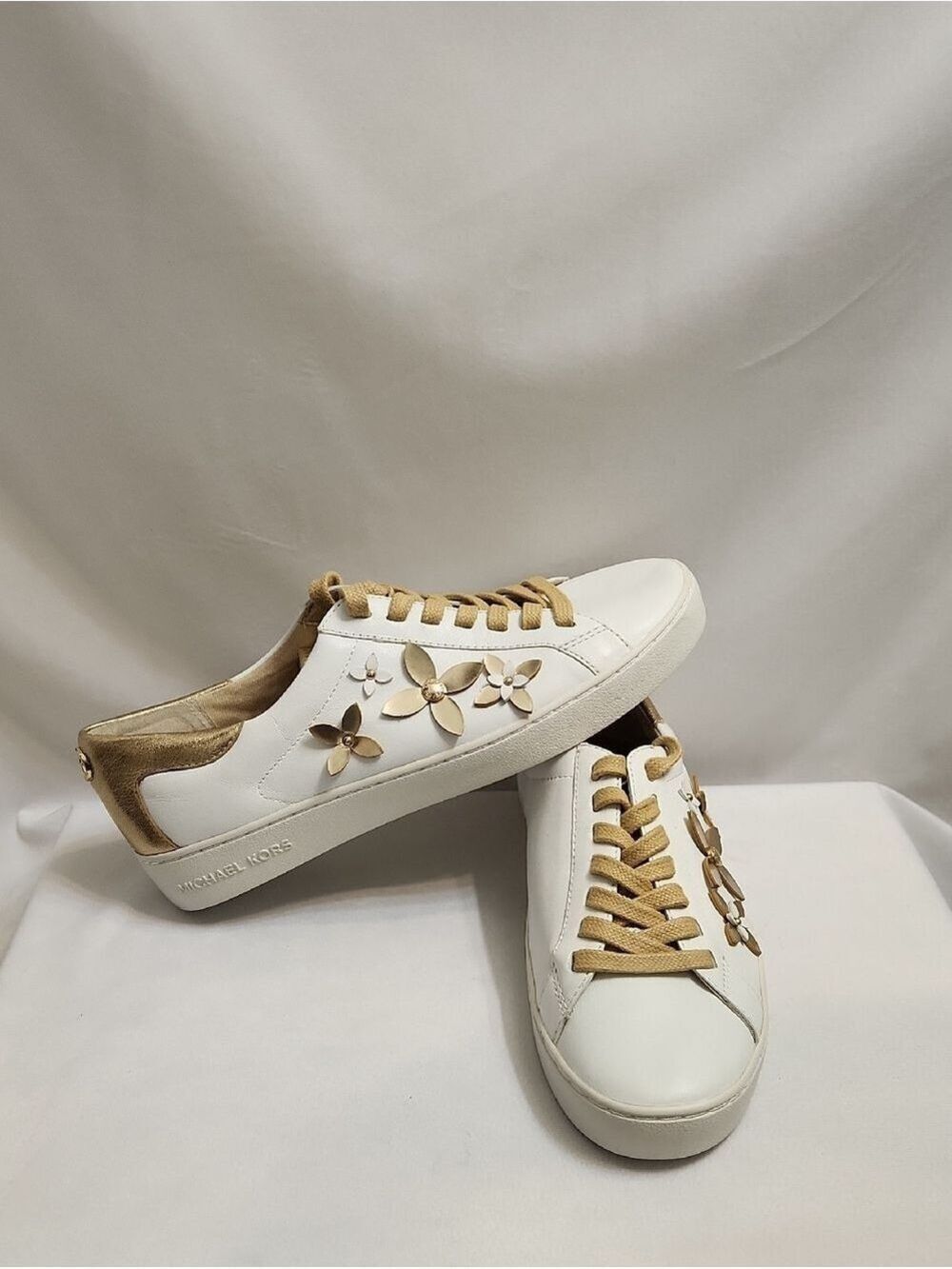 Michael Michael Kors Lola Flower Trainers Leather Sneakers (W Size 8.5)